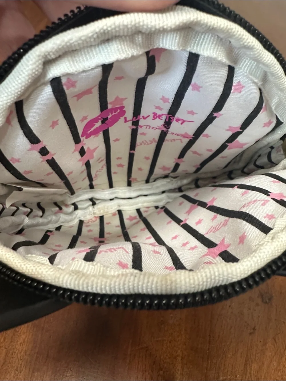 Betsey Johnson Puppy Face Wristlet with Pink Heart Nose